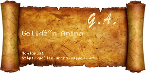 Gellén Anina névjegykártya